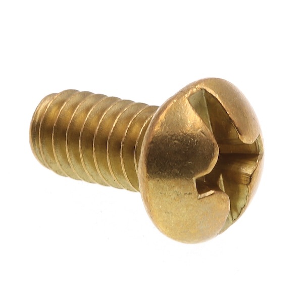 Prime-Line Machine Screw, Round Head, Phil/Sltd Comb 1/4in-20 X 1/2in Solid Brass 25PK 9005146 - main